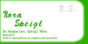 nora speigl business card